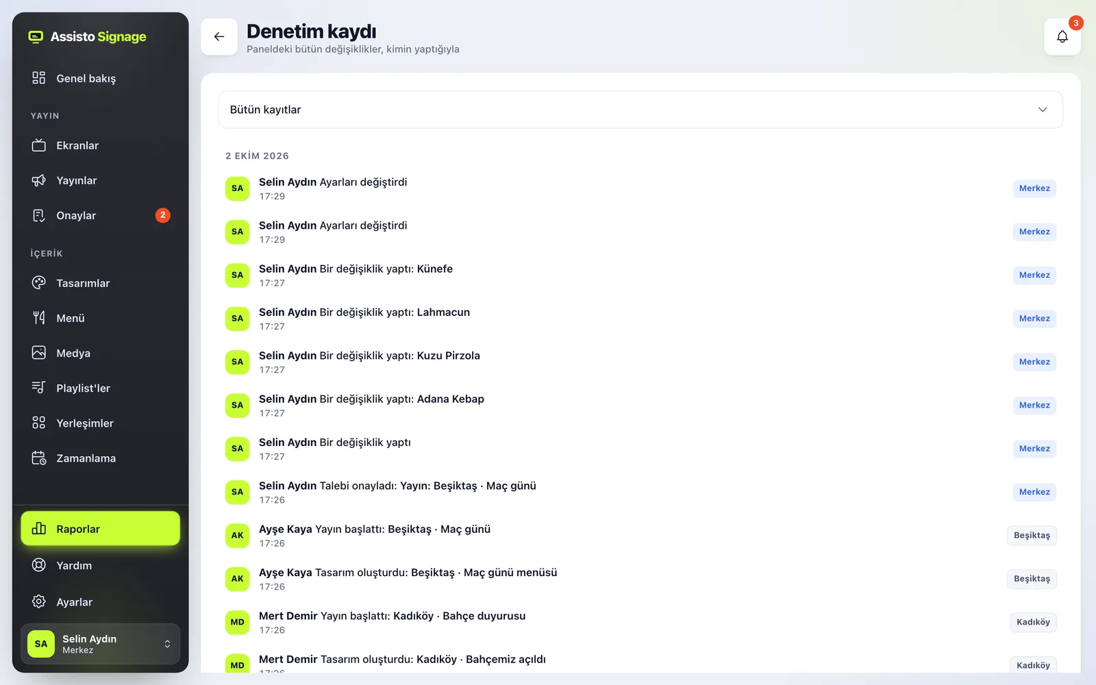 Denetim kaydı: kim, neyi, ne zaman değiştirdi